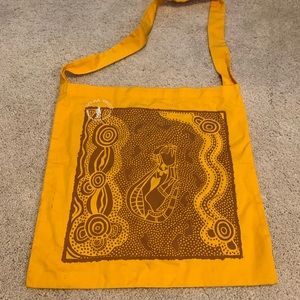 Aboriginal Print Mustard Messenger Bag
